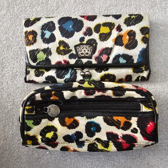 Brighton Jillian colorful cheetah wallet and makeup case with zipper - Picture 1 of 8